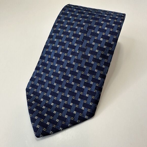 Jos A. Bank, Collection Men's Neck Tie Blue w/Grays 100% Silk USA - Picture 6 of 12